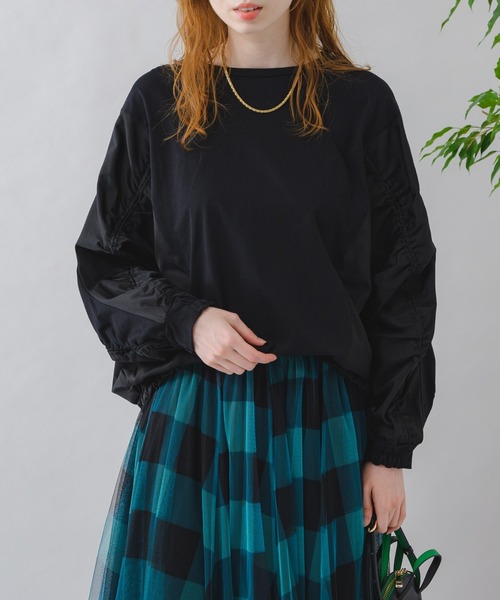 vingtrois（バントロア）の「vingtrois シャーリング切替カットプルオーバー（Tシャツ/カットソー・レディース・ブラック/グレイッシュベージュ/ホワイト・FREE）」の18枚目の写真