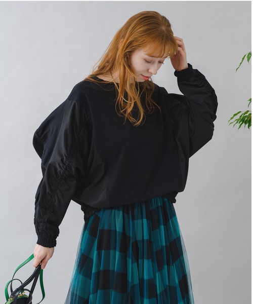 vingtrois（バントロア）の「vingtrois シャーリング切替カットプルオーバー（Tシャツ/カットソー・レディース・ブラック/グレイッシュベージュ/ホワイト・FREE）」の19枚目の写真