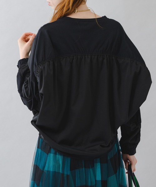 vingtrois（バントロア）の「vingtrois シャーリング切替カットプルオーバー（Tシャツ/カットソー・レディース・ブラック/グレイッシュベージュ/ホワイト・FREE）」の20枚目の写真