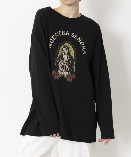 ARCHIVER(アーカイバ)の「【Bz】グアダルーペマリアプリントユニセックスBIGロンT(RZ)(Tシャツ/カットソー・レディース・ブラック/オフホワイト/スミクロ・FREE)」の18枚目の写真