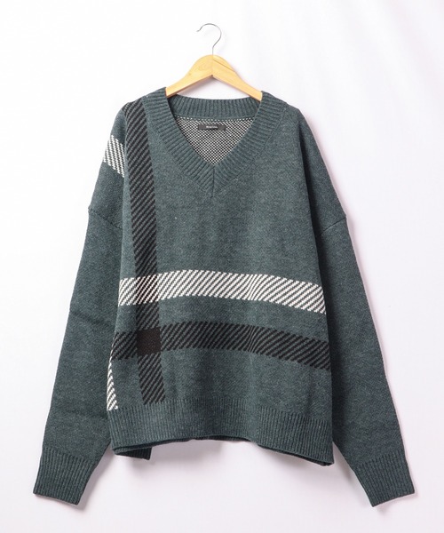 Bling Leads（ブリングリーズ）の「Bling Leads ５ＧＧＡＴニットチルデンVネック（ニット/セーター・レディース・ブラック/ベージュ/グリーン・FREE）」の13枚目の写真