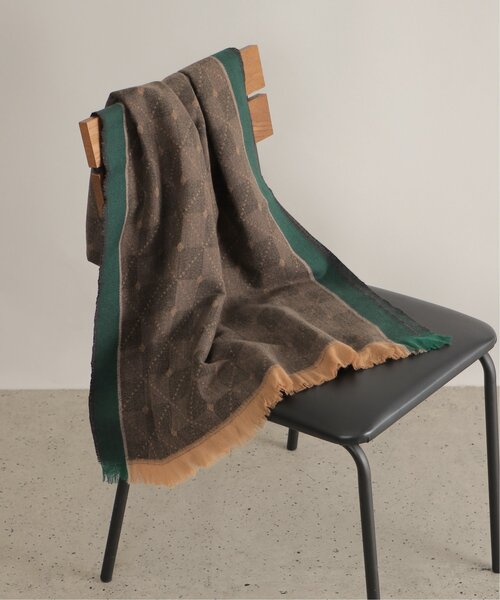 ikka（イッカ）の「モノグラムジャガードストール（ストール/ショール・レディース・オレンジ/クリアグリーン・FREE）」の8枚目の写真