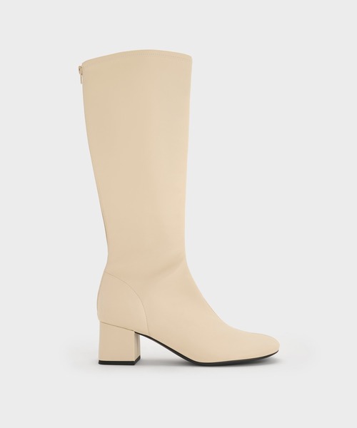 CHARLES & KEITH（チャールズ & キース）の「ブロックヒール ロングブーツ（ブーツ・レディース・ブラック系その他6/ブラック/ブラック系その他2/ダークブラウン/イエロー系その他2・23cm/23.5cm/24.5cm/25cm/25.5cm/22.5cm）」の5枚目の写真