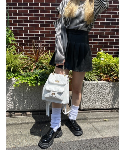 WC(ダブル シー)の「キルティングミニリュック(バックパック/リュック・レディース・ホワイト/ブラック・FREE)」の14枚目の写真