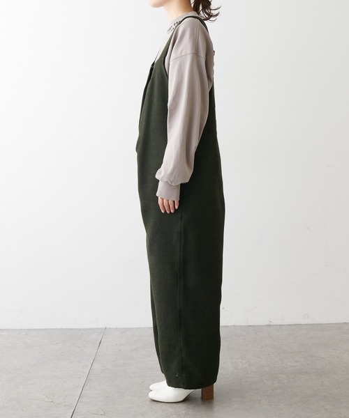 PUAL CE CIN(ピュアルセシン)の「【Du noir】ツイード調サロペット(サロペット/オーバーオール・レディース・ブラック/カーキ・FREE)」の4枚目の写真