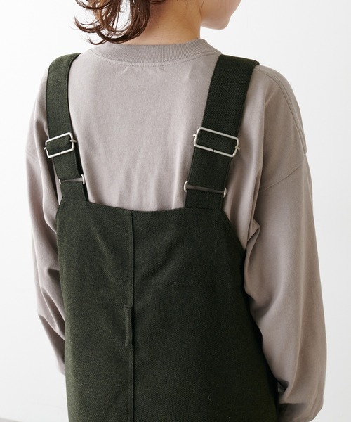 PUAL CE CIN(ピュアルセシン)の「【Du noir】ツイード調サロペット(サロペット/オーバーオール・レディース・ブラック/カーキ・FREE)」の7枚目の写真