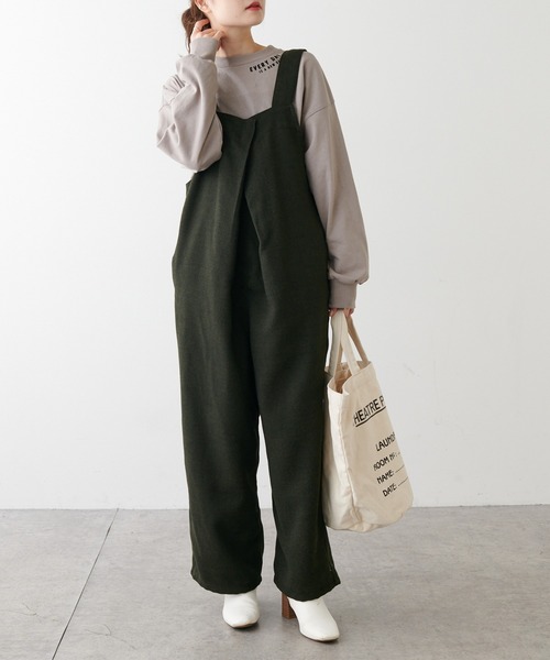 PUAL CE CIN(ピュアルセシン)の「【Du noir】ツイード調サロペット(サロペット/オーバーオール・レディース・ブラック/カーキ・FREE)」の12枚目の写真