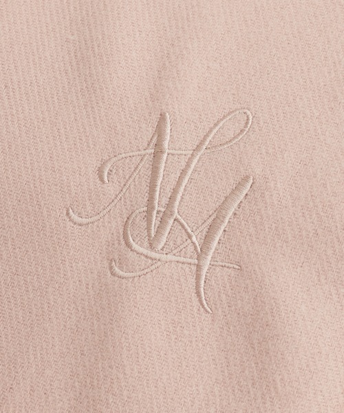 natural couture（ナチュラルクチュール）の「ロゴ刺繍入りストール（ストール/ショール・レディース・ブラック/オフホワイト/ピンク/モカ・FREE）」の10枚目の写真