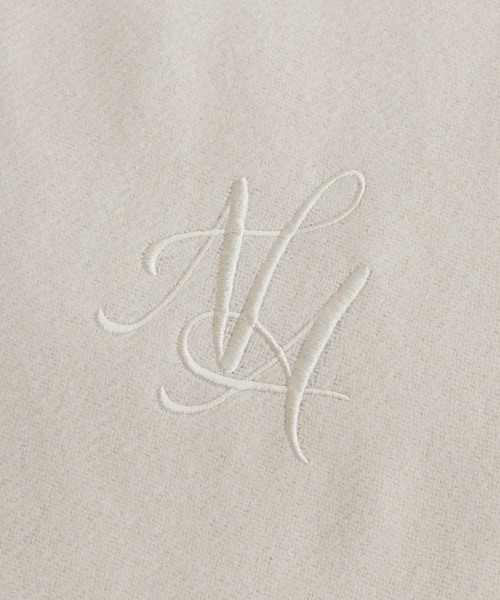 natural couture（ナチュラルクチュール）の「ロゴ刺繍入りストール（ストール/ショール・レディース・ブラック/オフホワイト/ピンク/モカ・FREE）」の11枚目の写真