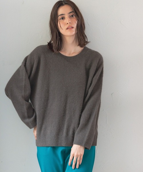 LEPSIM（レプシィム）の「12ゲージラクーンコンニットプルオーバー　280632（ニット/セーター・レディース・ブラウン/イエロー/グレイッシュベージュ・FREE）」の4枚目の写真