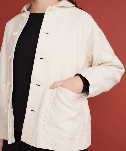 Malle（マル）の「Malle アンカットコール　ワークジャケット（その他アウター・レディース・アイボリー・FREE）」の15枚目の写真