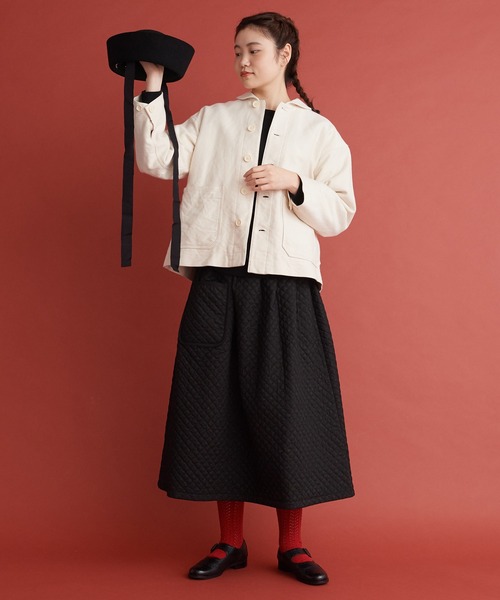 Malle（マル）の「Malle アンカットコール　ワークジャケット（その他アウター・レディース・アイボリー・FREE）」の2枚目の写真