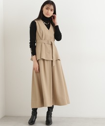 NATURAL BEAUTY BASIC | ペプラムベストセットアップ(ワンピース)