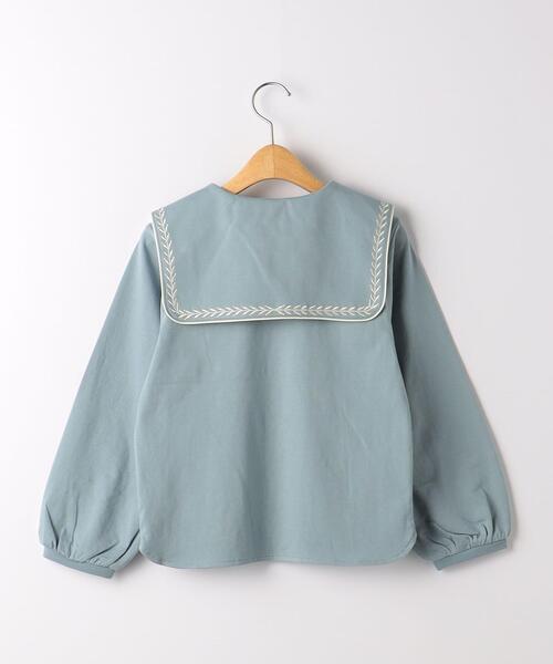 green label relaxing(グリーンレーベルリラクシング)の「ビッグカラー 刺繍プルオーバー 100cm-130cm(Tシャツ/カットソー・キッズ・ライトブルー/オフホワイト・110cm/130cm/100cm/120cm)」の3枚目の写真