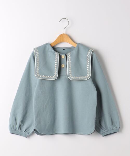 green label relaxing(グリーンレーベルリラクシング)の「ビッグカラー 刺繍プルオーバー 100cm-130cm(Tシャツ/カットソー・キッズ・ライトブルー/オフホワイト・110cm/130cm/100cm/120cm)」の11枚目の写真