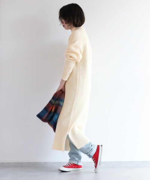 cepo(セポ)の「袖キリカエ ハイネックニットワンピース(ワンピース・レディース・オフホワイト/ブラック/グレー・FREE)」の19枚目の写真