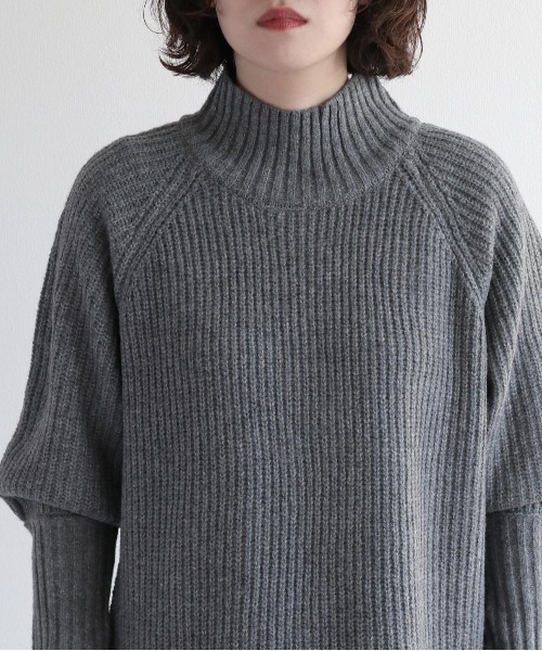 cepo(セポ)の「袖キリカエ ハイネックニットワンピース(ワンピース・レディース・オフホワイト/ブラック/グレー・FREE)」の22枚目の写真