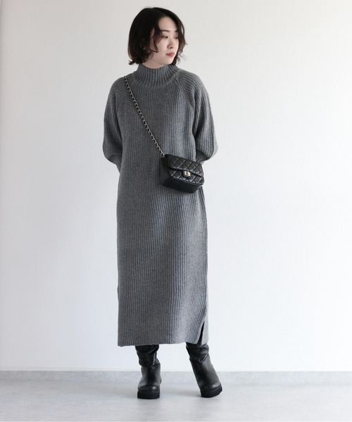 cepo(セポ)の「袖キリカエ ハイネックニットワンピース(ワンピース・レディース・オフホワイト/ブラック/グレー・FREE)」の18枚目の写真