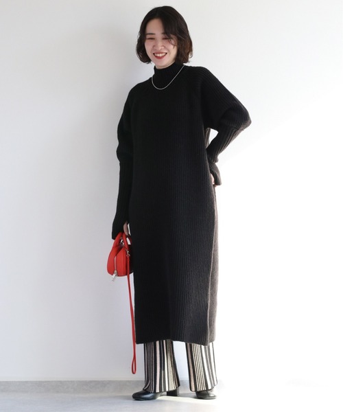 cepo(セポ)の「袖キリカエ ハイネックニットワンピース(ワンピース・レディース・オフホワイト/ブラック/グレー・FREE)」の13枚目の写真