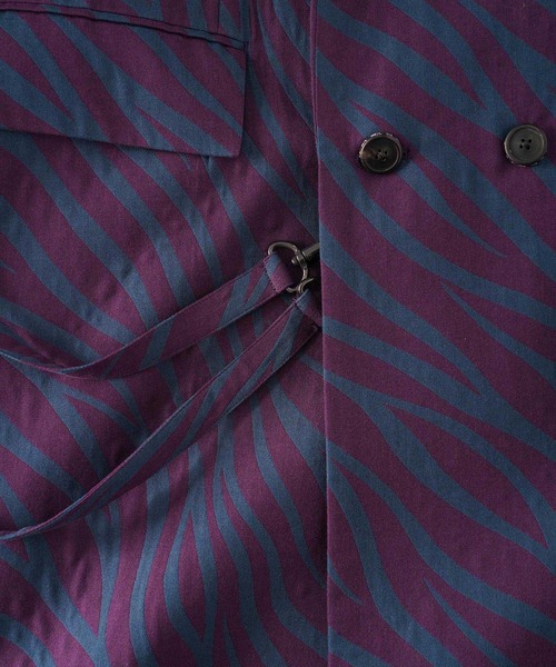 SHAREEF ZEBRA LONG COAT パープル