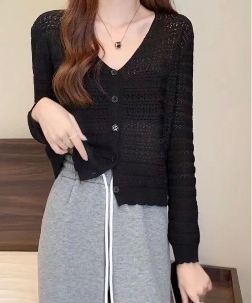 Burner(バーナー)の「【OKUOKU 0909】レース編み カーディガン oku-tops-683151548293-188(カーディガン/ボレロ・レディース・C/A/D/B・FREE)」の2枚目の写真