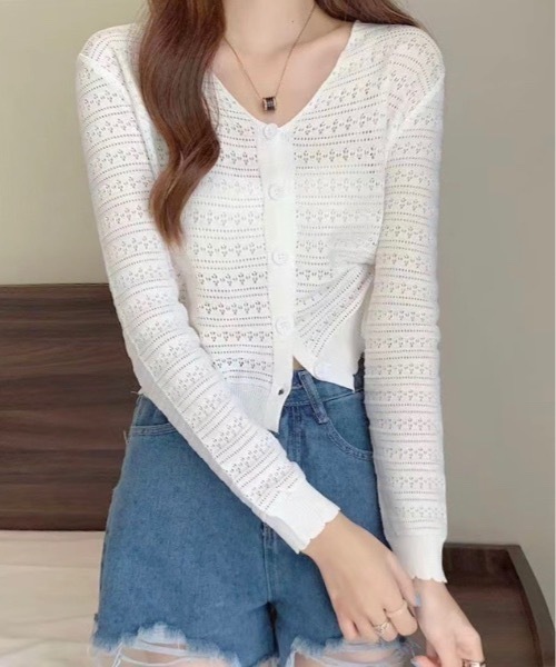 Burner(バーナー)の「【OKUOKU 0909】レース編み カーディガン oku-tops-683151548293-188(カーディガン/ボレロ・レディース・C/A/D/B・FREE)」の7枚目の写真