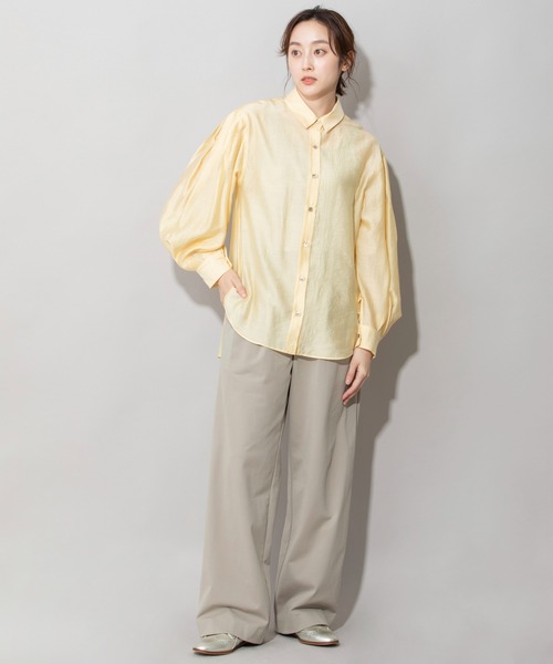 Munich（ミューニック）の「シャイニーローンタンブラータックスリーブシャツ（シャツ/ブラウス・レディース・イエロー/ラベンダー/ライトカーキ/ホワイト・FREE）」の18枚目の写真