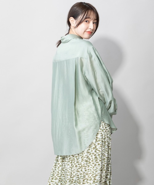 Munich（ミューニック）の「シャイニーローンタンブラータックスリーブシャツ（シャツ/ブラウス・レディース・イエロー/ラベンダー/ライトカーキ/ホワイト・FREE）」の11枚目の写真