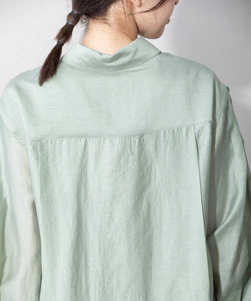 Munich（ミューニック）の「シャイニーローンタンブラータックスリーブシャツ（シャツ/ブラウス・レディース・イエロー/ラベンダー/ライトカーキ/ホワイト・FREE）」の16枚目の写真