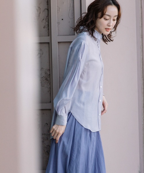 Munich（ミューニック）の「シャイニーローンタンブラータックスリーブシャツ（シャツ/ブラウス・レディース・イエロー/ラベンダー/ライトカーキ/ホワイト・FREE）」の20枚目の写真