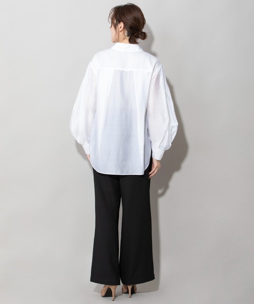 Munich（ミューニック）の「シャイニーローンタンブラータックスリーブシャツ（シャツ/ブラウス・レディース・イエロー/ラベンダー/ライトカーキ/ホワイト・FREE）」の12枚目の写真