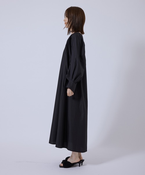 Jayro（ジャイロ）の「T/CブロードパフスリーブVネックワンピース（ワンピース・レディース・ブラック/ピンク/グリーン/マスタード・M）」の20枚目の写真