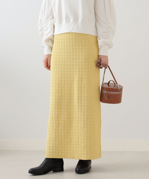 Ray BEAMS（レイビームス）の「Ray BEAMS / ガラアミ ニット タイト スカート（スカート・レディース・ブルー/イエロー・ONE SIZE）」の5枚目の写真