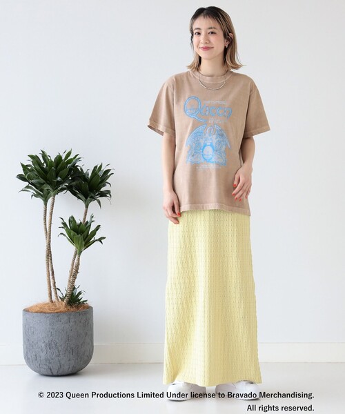 Ray BEAMS（レイビームス）の「Ray BEAMS / ガラアミ ニット タイト スカート（スカート・レディース・ブルー/イエロー・ONE SIZE）」の8枚目の写真