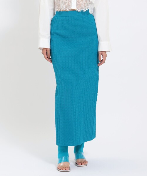 Ray BEAMS（レイビームス）の「Ray BEAMS / ガラアミ ニット タイト スカート（スカート・レディース・ブルー/イエロー・ONE SIZE）」の16枚目の写真