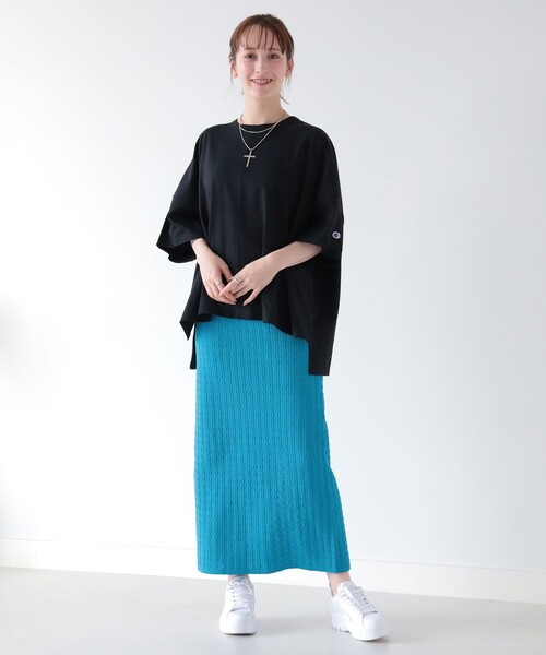 Ray BEAMS（レイビームス）の「Ray BEAMS / ガラアミ ニット タイト スカート（スカート・レディース・ブルー/イエロー・ONE SIZE）」の18枚目の写真