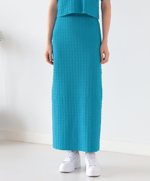 Ray BEAMS（レイビームス）の「Ray BEAMS / ガラアミ ニット タイト スカート（スカート・レディース・ブルー/イエロー・ONE SIZE）」の19枚目の写真