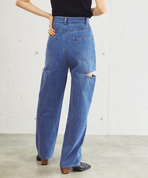 tiptop（ティップトップ）の「【2サイズ展開】サイドダメージデニムパンツ（デニムパンツ・レディース・ブラック/サックスブルー/ブルー・S/M）」の15枚目の写真