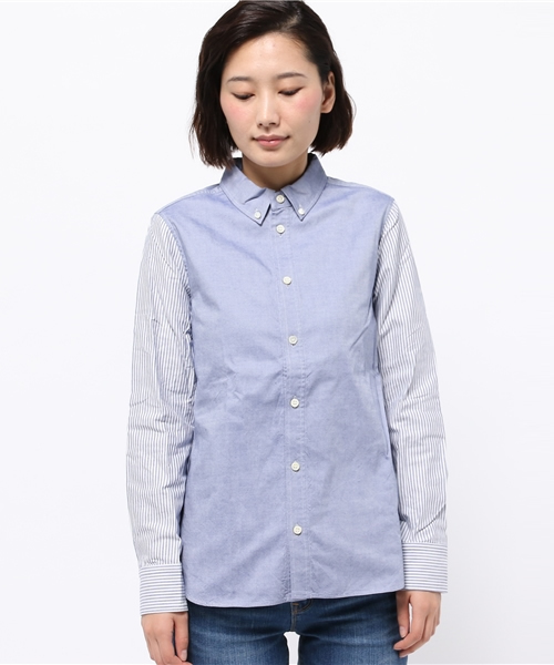 OUTLET（アウトレット）の「【BLOOM&BRANCH】SOスピンOXバイカラーSH（シャツ/ブラウス・レディース・ブルー/ストライプ・36/34）」の3枚目の写真