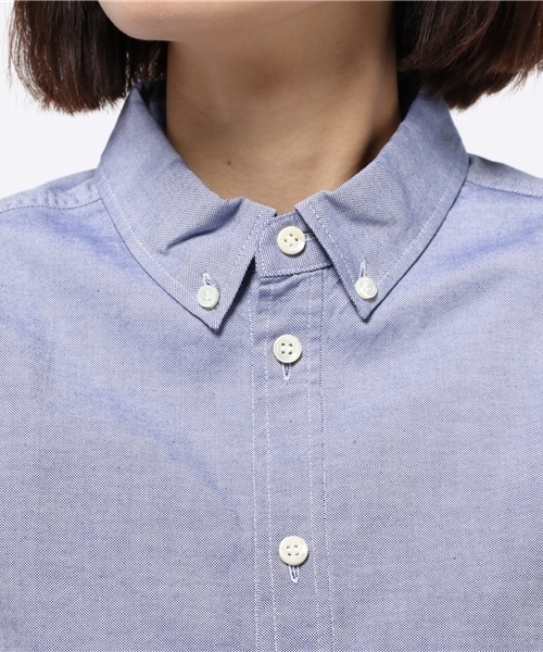 OUTLET（アウトレット）の「【BLOOM&BRANCH】SOスピンOXバイカラーSH（シャツ/ブラウス・レディース・ブルー/ストライプ・36/34）」の6枚目の写真