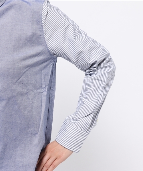 OUTLET（アウトレット）の「【BLOOM&BRANCH】SOスピンOXバイカラーSH（シャツ/ブラウス・レディース・ブルー/ストライプ・36/34）」の7枚目の写真