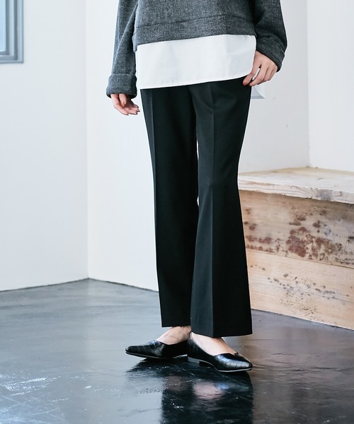 Days（デイズ）の「【Oeillet】タックプレスフレアーパンツ（ウイエ）（その他パンツ・レディース・ブラック/ベージュ/キャメル/ブルー/ダークグリーン/ピンク・LL/M/L）」の9枚目の写真