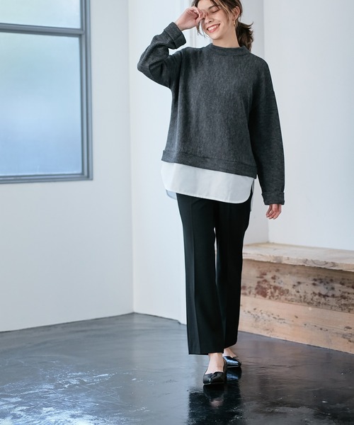 Days（デイズ）の「【Oeillet】タックプレスフレアーパンツ（ウイエ）（その他パンツ・レディース・ブラック/ベージュ/キャメル/ブルー/ダークグリーン/ピンク・LL/M/L）」の10枚目の写真