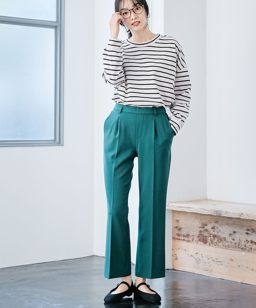 Days（デイズ）の「【Oeillet】タックプレスフレアーパンツ（ウイエ）（その他パンツ・レディース・ブラック/ベージュ/キャメル/ブルー/ダークグリーン/ピンク・LL/M/L）」の17枚目の写真