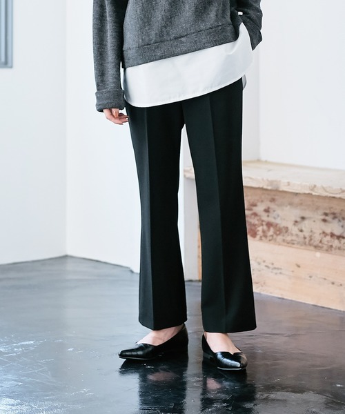 Days（デイズ）の「【Oeillet】タックプレスフレアーパンツ（ウイエ）（その他パンツ・レディース・ブラック/ベージュ/キャメル/ブルー/ダークグリーン/ピンク・LL/M/L）」の8枚目の写真