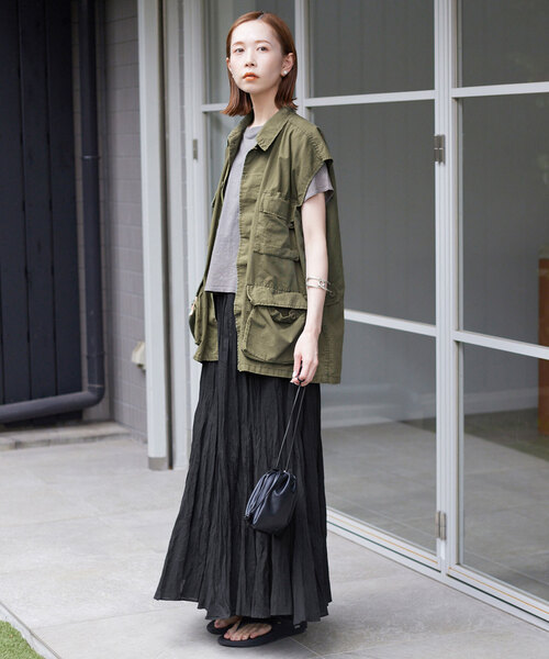 SLOBE IENA（スローブイエナ）の「【ROTHCO/ロスコ】BDSHノースリーブブルゾン（ミリタリージャケット・レディース・カーキ・FREE）」の4枚目の写真