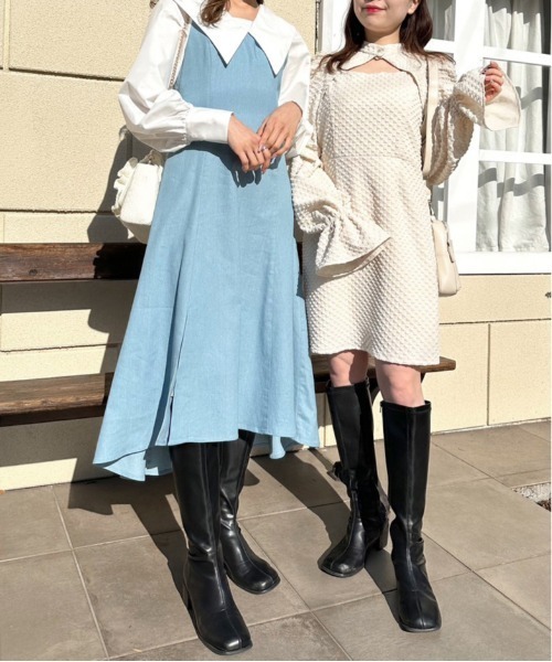 OLIVE des OLIVE（オリーブデオリーブ）の「ミニパワショルワンピース（ワンピース・レディース・ベージュ/アイボリー・FREE）」の9枚目の写真