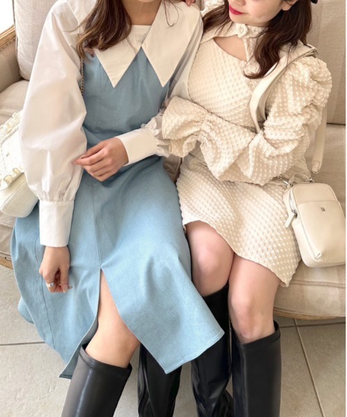 OLIVE des OLIVE（オリーブデオリーブ）の「ミニパワショルワンピース（ワンピース・レディース・ベージュ/アイボリー・FREE）」の6枚目の写真