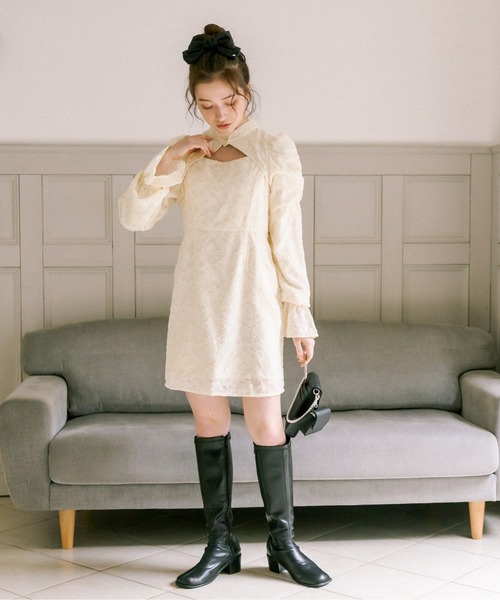 OLIVE des OLIVE（オリーブデオリーブ）の「ミニパワショルワンピース（ワンピース・レディース・ベージュ/アイボリー・FREE）」の20枚目の写真