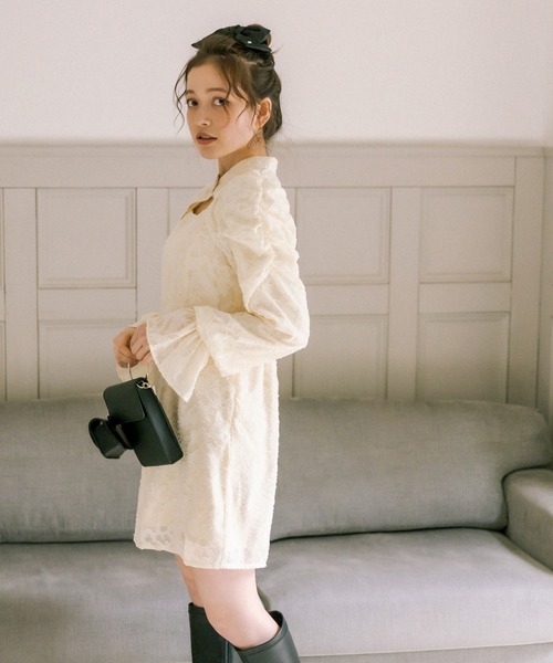 OLIVE des OLIVE（オリーブデオリーブ）の「ミニパワショルワンピース（ワンピース・レディース・ベージュ/アイボリー・FREE）」の12枚目の写真